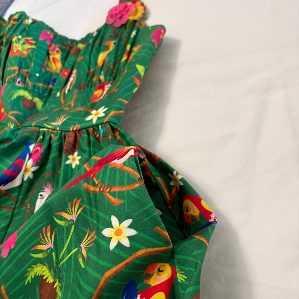Disney Parks Enchanted Tiki Room Dress Women's XS Fit To Flare Disneyland Birds - Picture 10 of 13